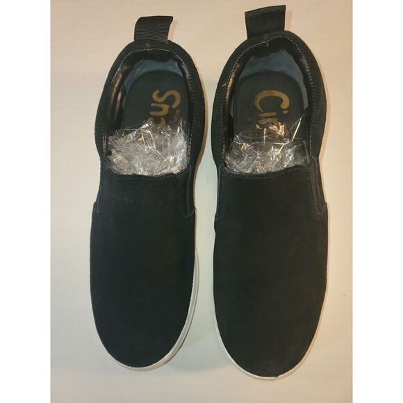 Circus By Sam Edelman Black Suede Slip On Platform Sneakers Shoes Size 8 - Picture 2 of 7